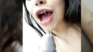 Chloe__Moon from StripChat loves to suck her dildo