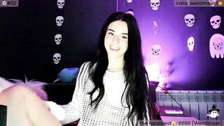 WeirdMe - skinny brunette teen takes clothes off to show perfect young body - MyFreeCams live cam model video